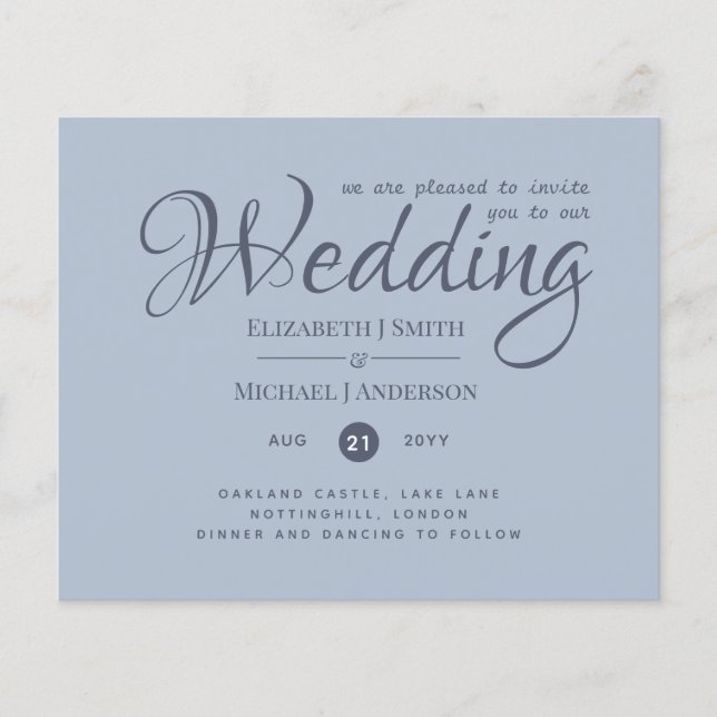 LOWEST PRICED Dusty Blue Wedding Flyer (Front)