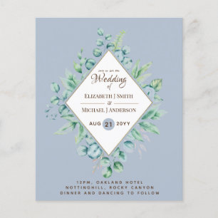 LOWEST PRICED Eucalyptus Dusty Blue Wedding Flyer