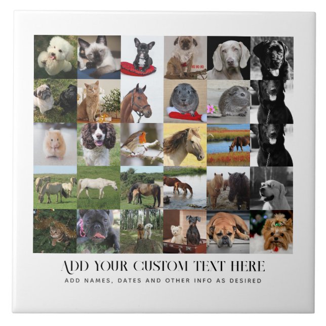 Lowest Prices! 35 x PHOTOS Collage and Custom Text Ceramic Tile (Front)