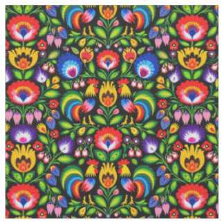 Lowicz Rooster Garden Fabric