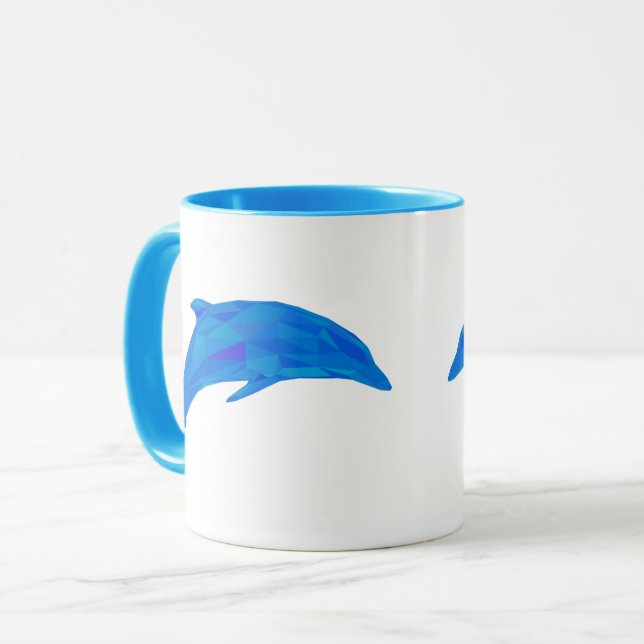Lowpoly Jumping Dolphin Mug (Front Left)