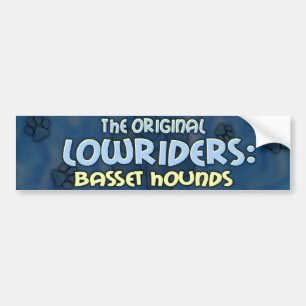 Lowrider Basset Hound Bumper Sticker