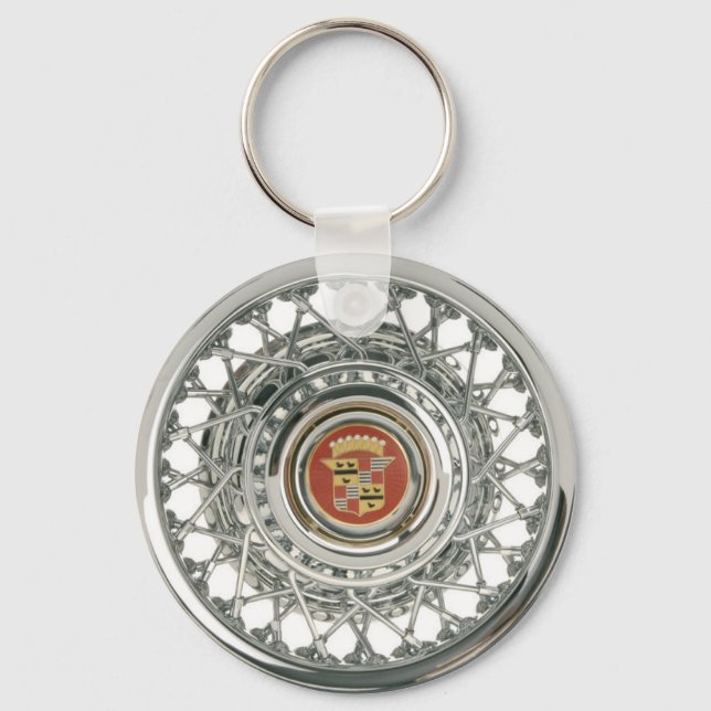 Lowrider Cadillac Low Rider Caddy Wire Wheels Key Ring (Front)