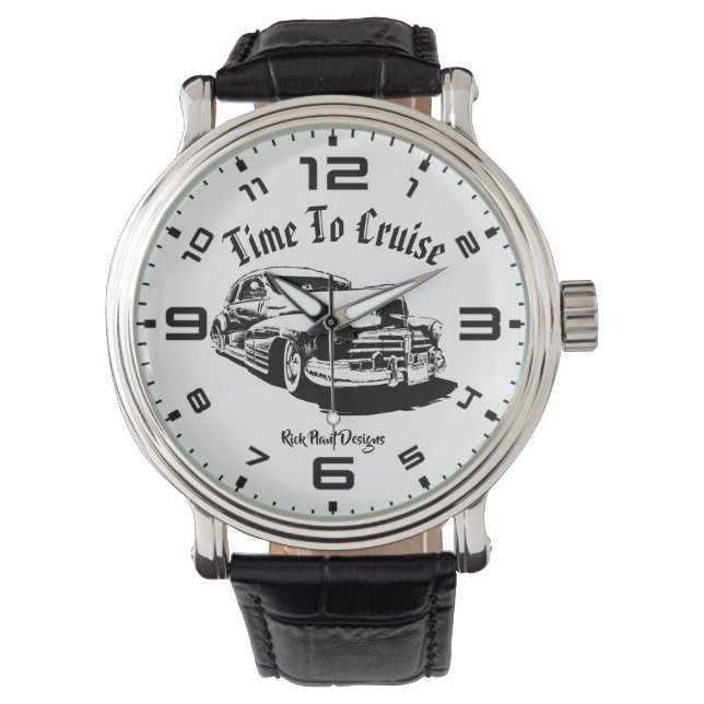 Lowrider Time To Cruise Low Rider Car Silhouette Watch (Front)