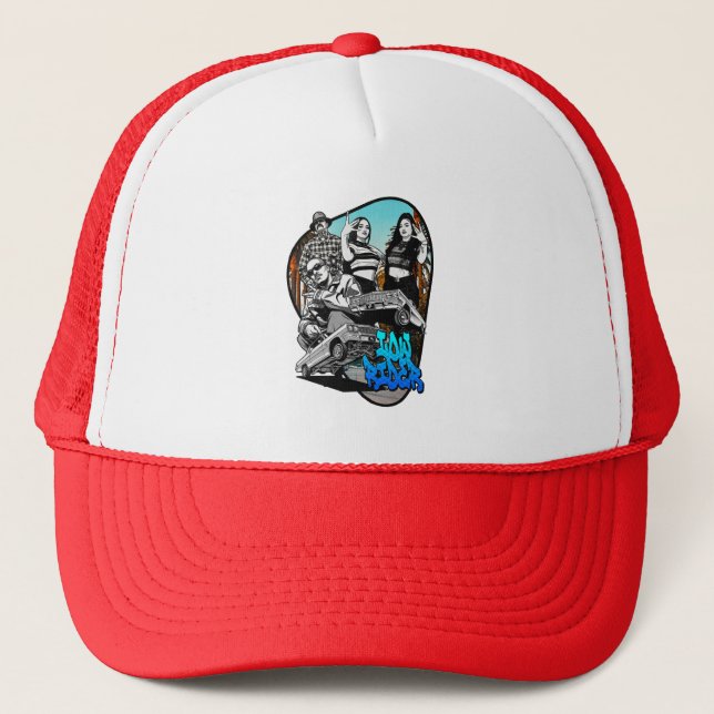 Lowrider Urban Art – Chicano Streetwear Culture Trucker Hat (Front)