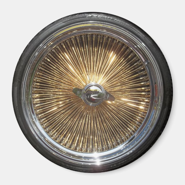 Lowrider Wire Wheels Spokes Rims Magnet (Front)