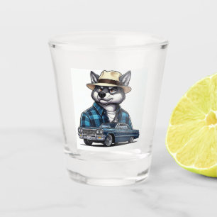 Lowrider Wolf Shot Glass