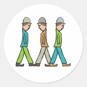Lowry Matchstick Men Classic Round Sticker