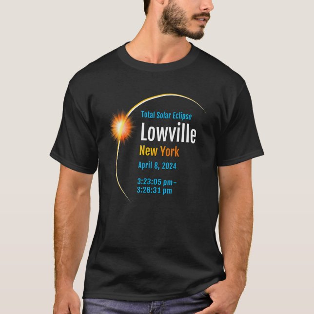 Lowville New York NY Total Solar Eclipse 2024  1  T-Shirt (Front)