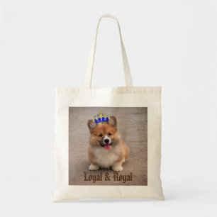 Loyal and Royal Corgi Puppy Tote Bag