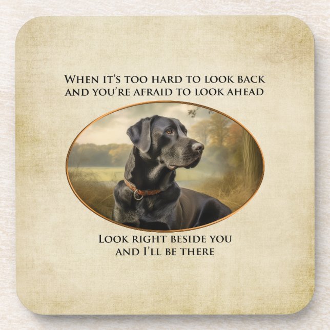 Loyal Black Lab Coaster (Front)