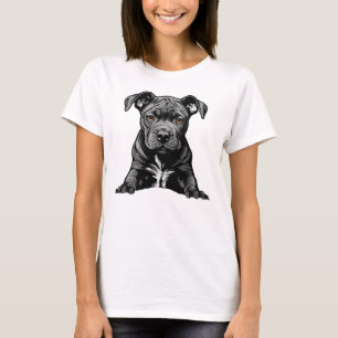 Loyal Black Pitbull Puppy Proud Dog Mom Dad T-Shirt