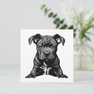 Loyal Black Pitbull Puppy Proud Dog Mum Dad Card