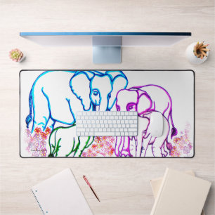 Loyal Elephants Desk Mat