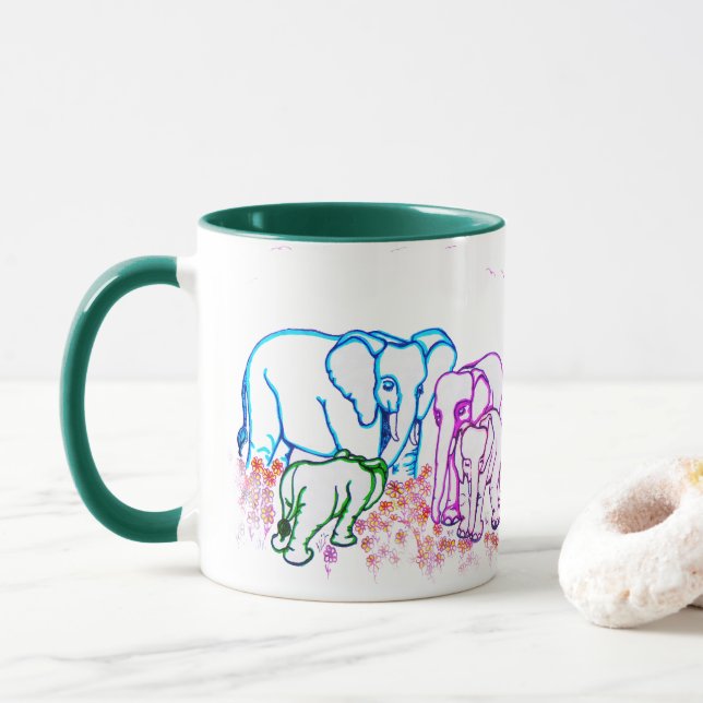 Loyal Elephants Mug (With Donut)
