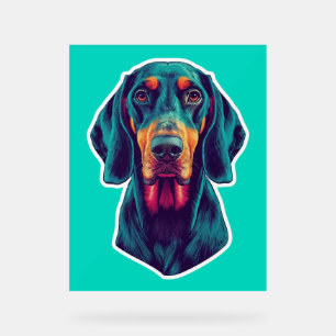 Loyal Glow – Vibrant Bluetick Coonhound Pop Art Acrylic Sign
