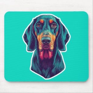 Loyal Glow – Vibrant Bluetick Coonhound Pop Art Mouse Pad