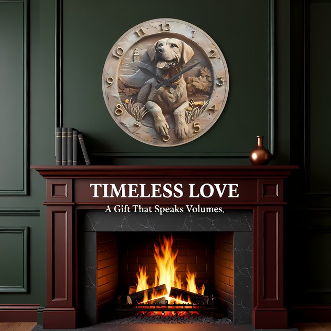 Loyal Labrador Sculpted Stone Style Large Clock (Creator Uploaded)