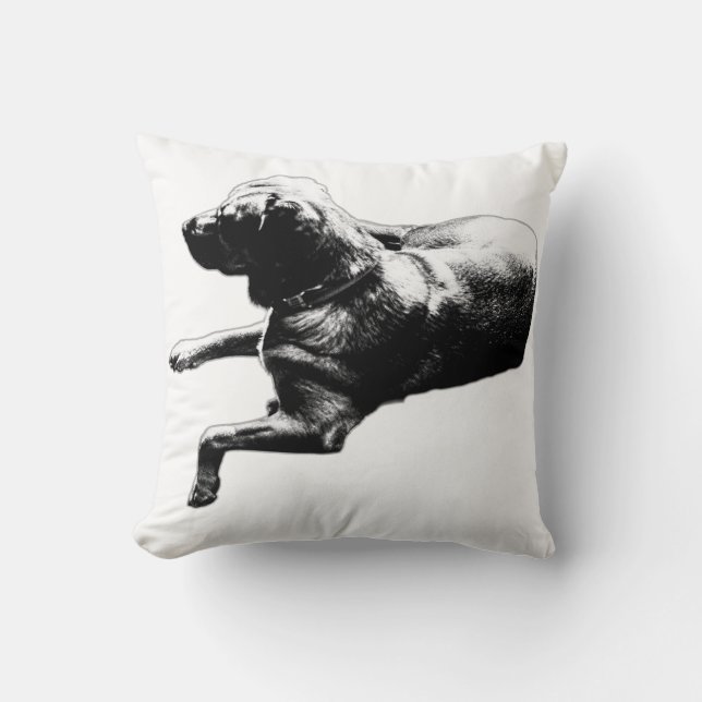 Loyal Labrador Throw Pillow (Front)