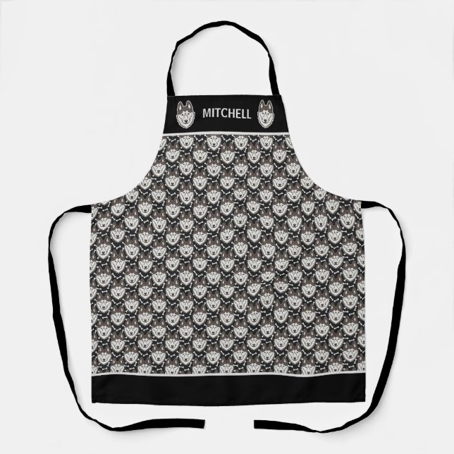 Loyal Siberian Husky Arctic Sled Dog Pet Puppy Apron (Front)