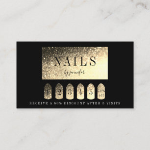 Loyalität 5 Nails Artist Elegant Gold Business Card