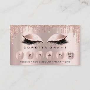 Loyality 6 Makeup Aesthetician Eyelash Rose Social Business Card