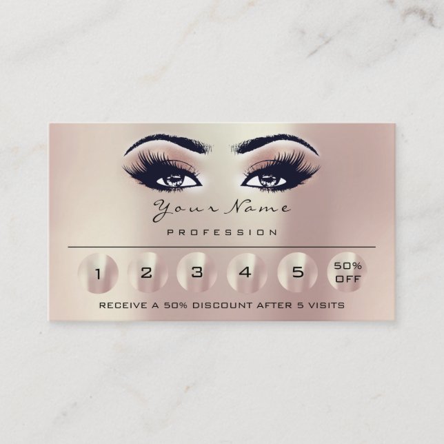 Loyality 6 Makeup Eyebrow Eyes Lashes Rose Eyes1 Business Card (Front)