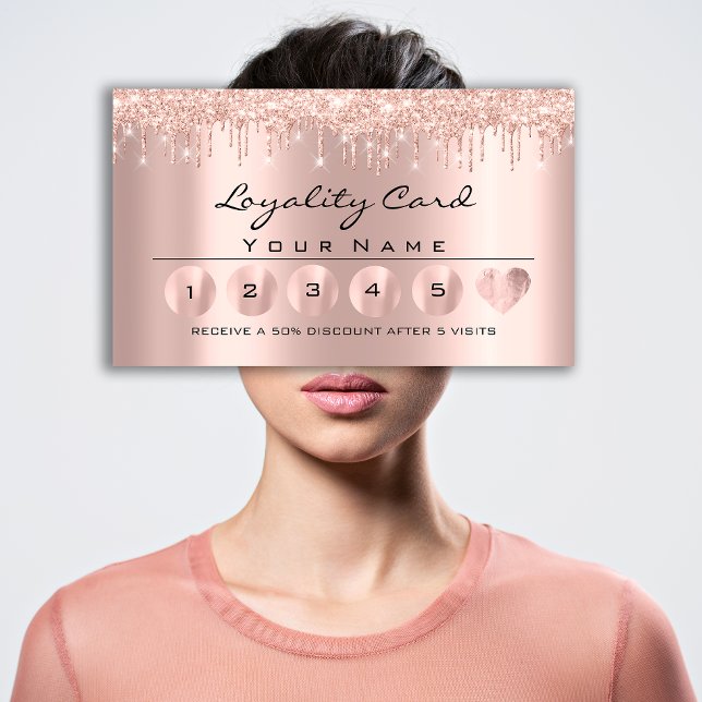 Loyaliy 6 Aesthetician MAKEUP Rose Drips Heart Las Business Card (Loyaliy 6 Esthetician MAKEUP Rose Drips Heart Lash Business Card)