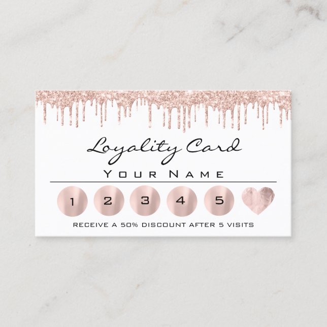Loyaliy 6 Aesthetician MAKEUP Rose White Heart Las Business Card (Front)