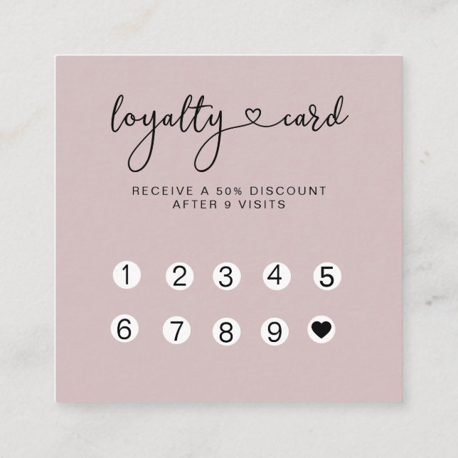 Loyalty 10 Nails Lashes Business Card Quadratische (Back)