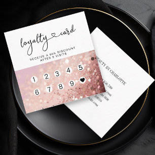Loyalty 10 Nails Lashes Glitter Square Business Card