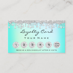Loyalty 6 Makeup Esthetician Eyelash Diamond Mint Business Card