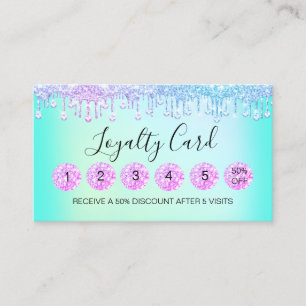 Loyalty 6 Makeup Esthetician Eyelash Pink Drips Business Card