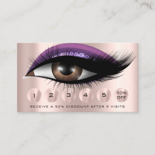 Loyalty 6 Makeup Makeup Eyelash Drip Purple Rose Business Card
