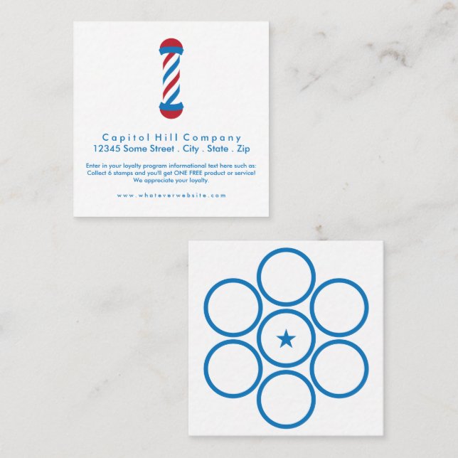 loyalty barbershop square card (Front/Back)