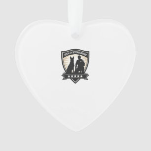 Loyalty Beyond Words Vintage K9 Police Badge Vecto Ornament