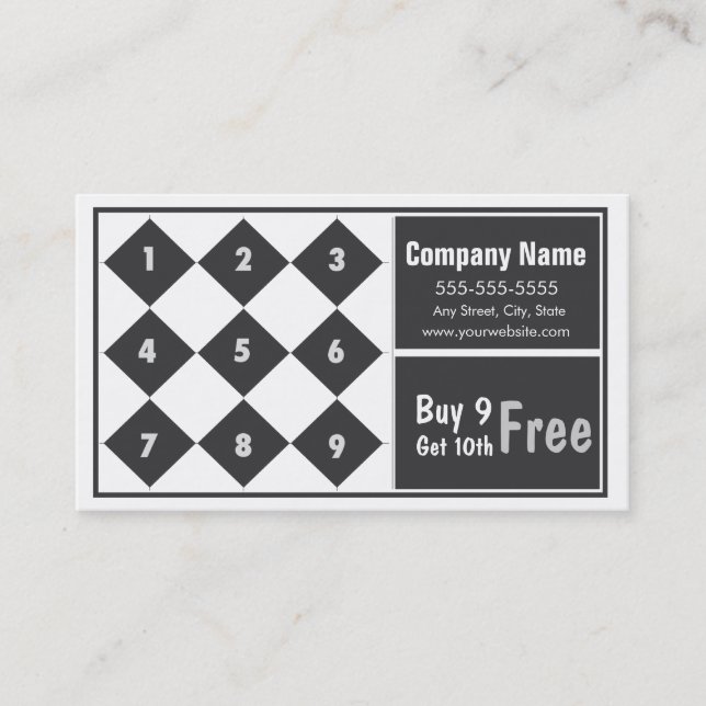 Loyalty Business Card Punch Card (Front)