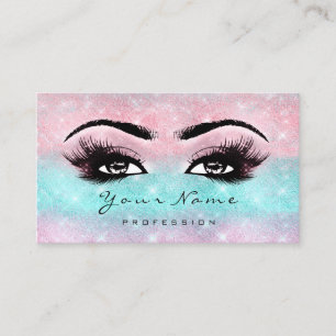 Loyalty Card 10 Makeup Lashes Extension Blue Pink