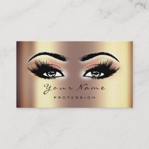 Loyalty Card 10 Makeup Lashes Extension Sepia Gold