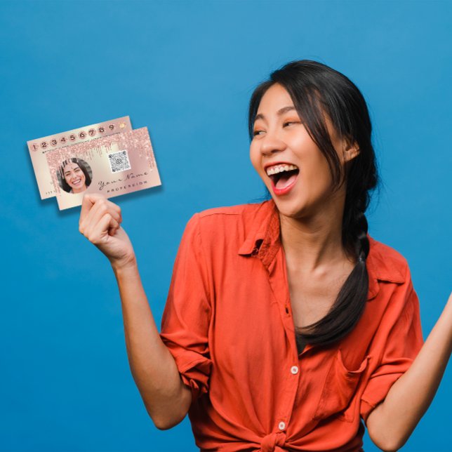 Loyalty Card 10 Punch Crown Rose Gold QR Photo (Loyalty Card 10 Punch Crown Rose Gold QR Photo)