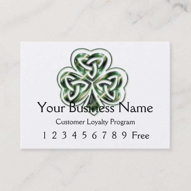 Loyalty Card 2 :: Celtic Shamrock Design 2 (Front)