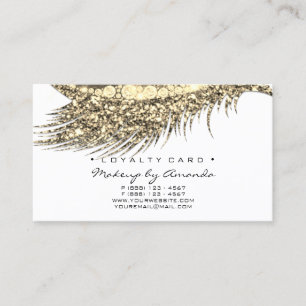 Loyalty Card 6 Beauty Salon Lash Black White Gold