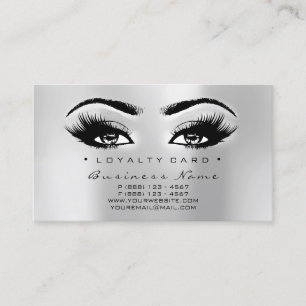 Loyalty Card 6 Beauty Salon Lash Gold Makeup Grey