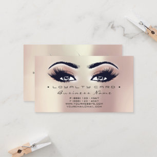 Loyalty Card 6 Beauty Salon Lash Gold Makeup Pearl