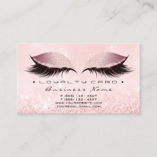 Loyalty Card 6 Beauty Salon Lash Pink Rose Gold