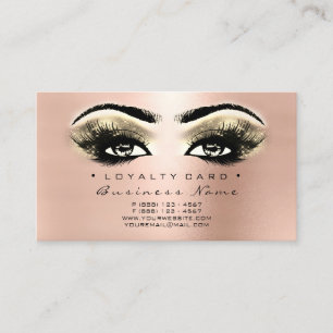 Loyalty Card 6 Beauty Salon Lash Rose Gold Blush