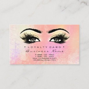 Loyalty Card 6 Beauty Salon Lash Rose Pink Peach