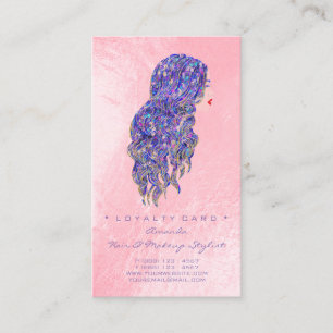 Loyalty Card 6 Beauty Salon Lash Rose Pink Violet