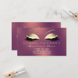 Loyalty Card 6 Beauty Salon Lashes Copper Rose