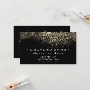 Loyalty Card 6 Beauty Salon Lashes Gold Glitter